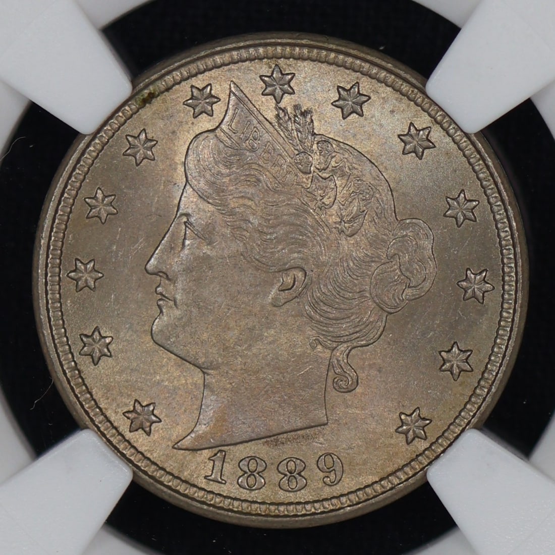 1889 Liberty V-Nickel NGC MS-62: 1889 Liberty V-Nickel NGC MS-62