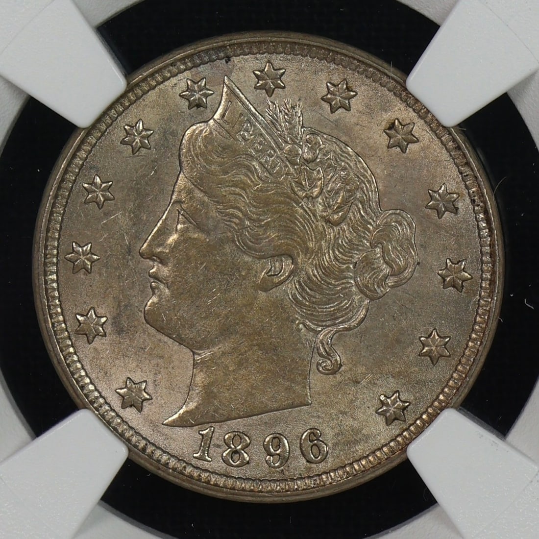 1896 Liberty V-Nickel NGC MS-60: 1896 Liberty V-Nickel NGC MS-60
