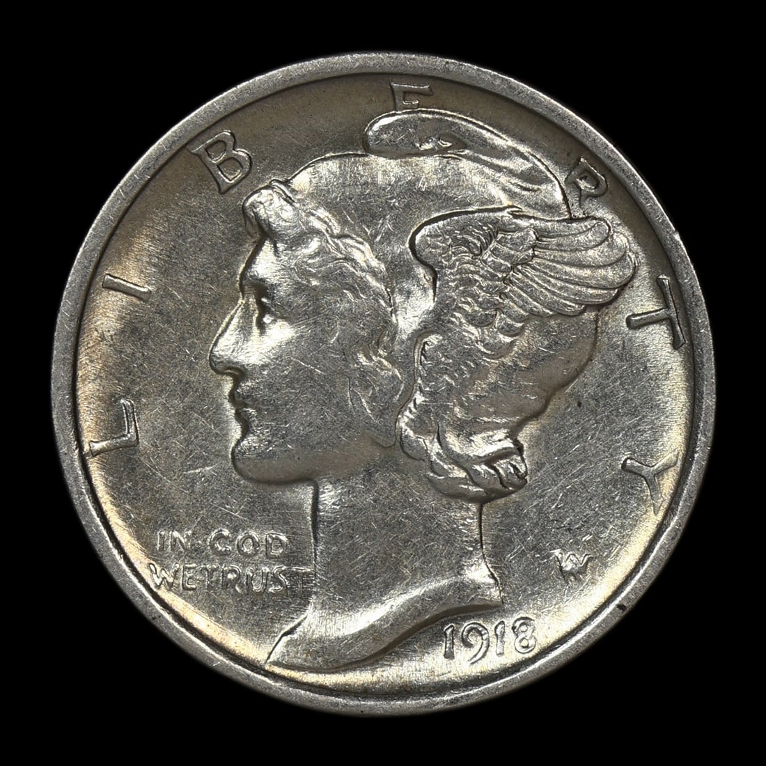 1918 D Mercury Dime AU Early Date! (1 of 2)