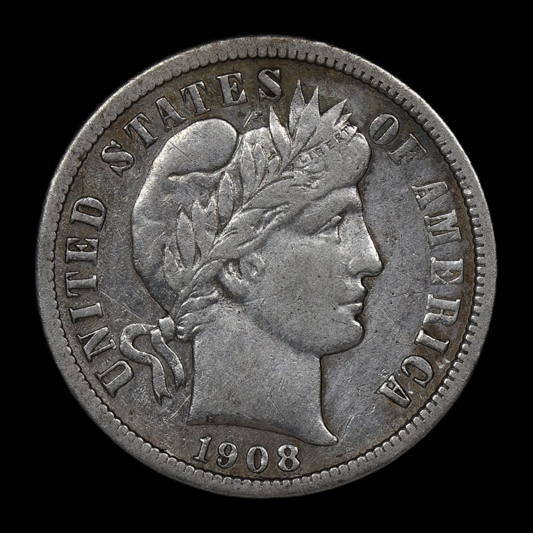 1908 O Barber Silver Dime Better Date
