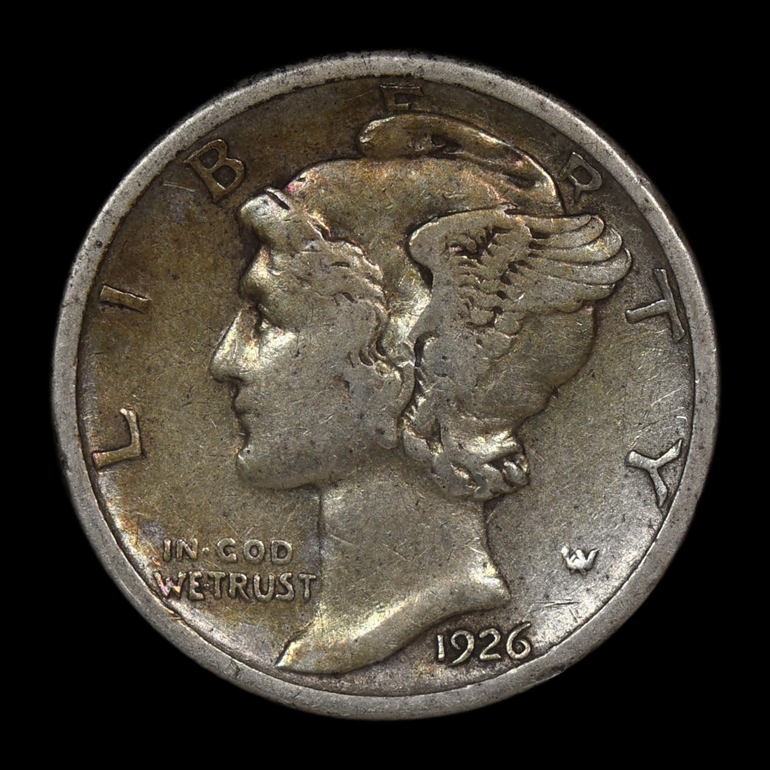 1926 D Mercury Silver Dime TONED (1 of 2)