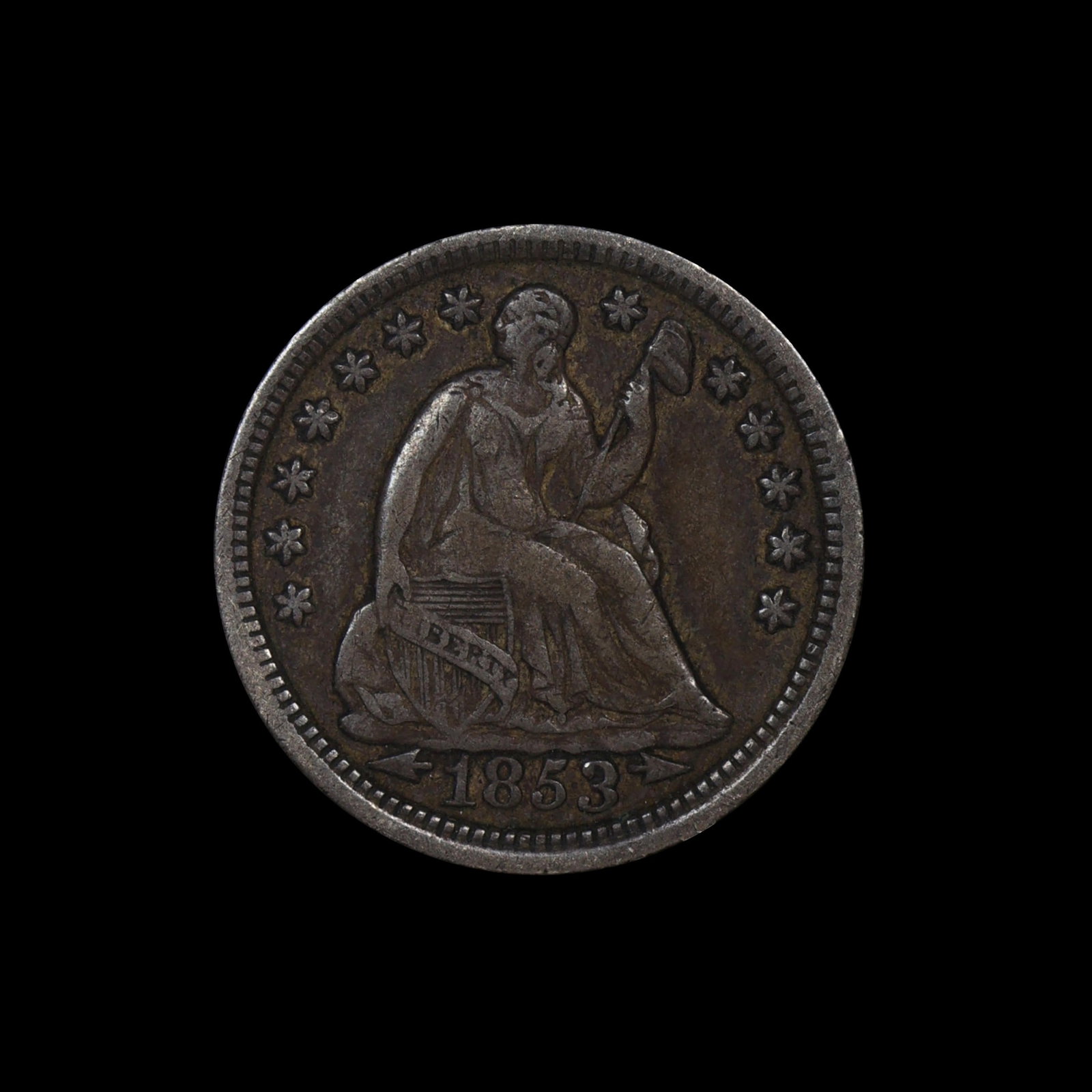 1853 Seated Liberty Half Dime XF H10c: 1853 Seated Liberty Half Dime XF H10c