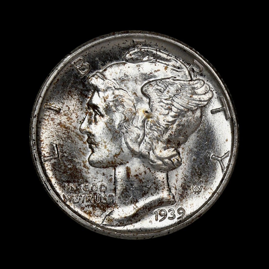 1939 D Mercury Dime FB GEM: 1939 D Mercury Dime FB GEM
