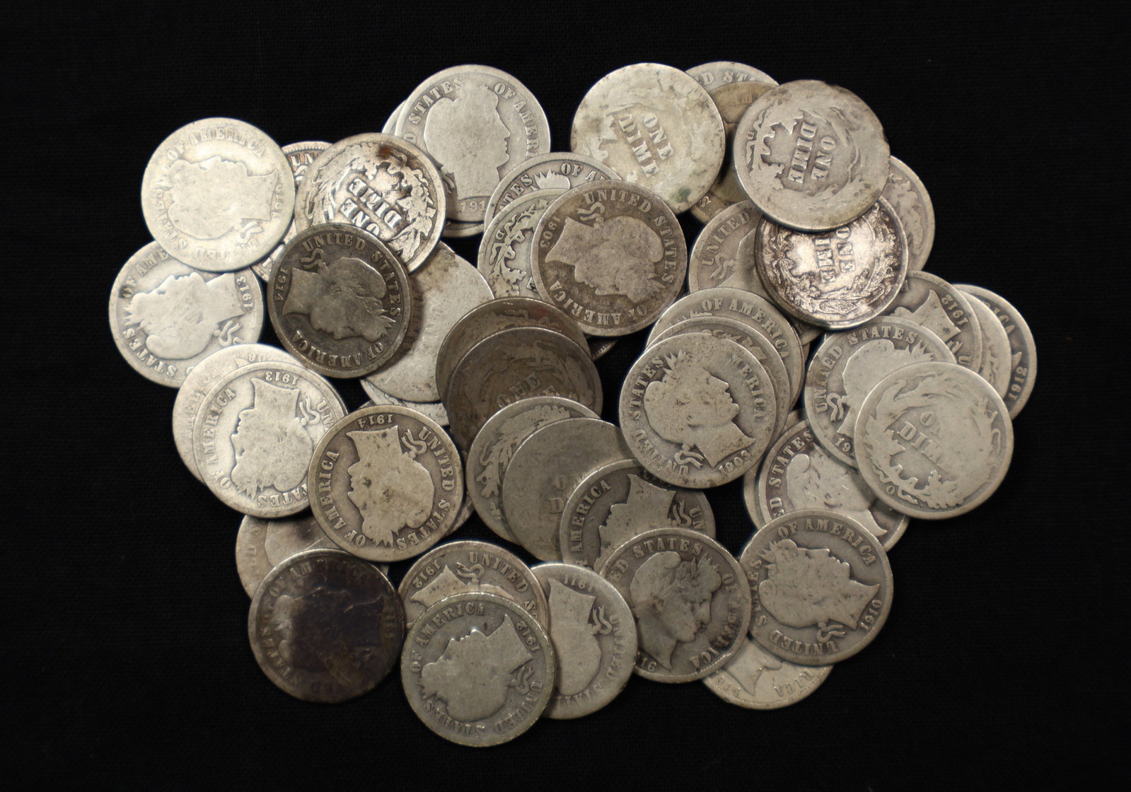 $5.2 Silver Barber Dime Roll Mixed Marks/Years (1 of 1)