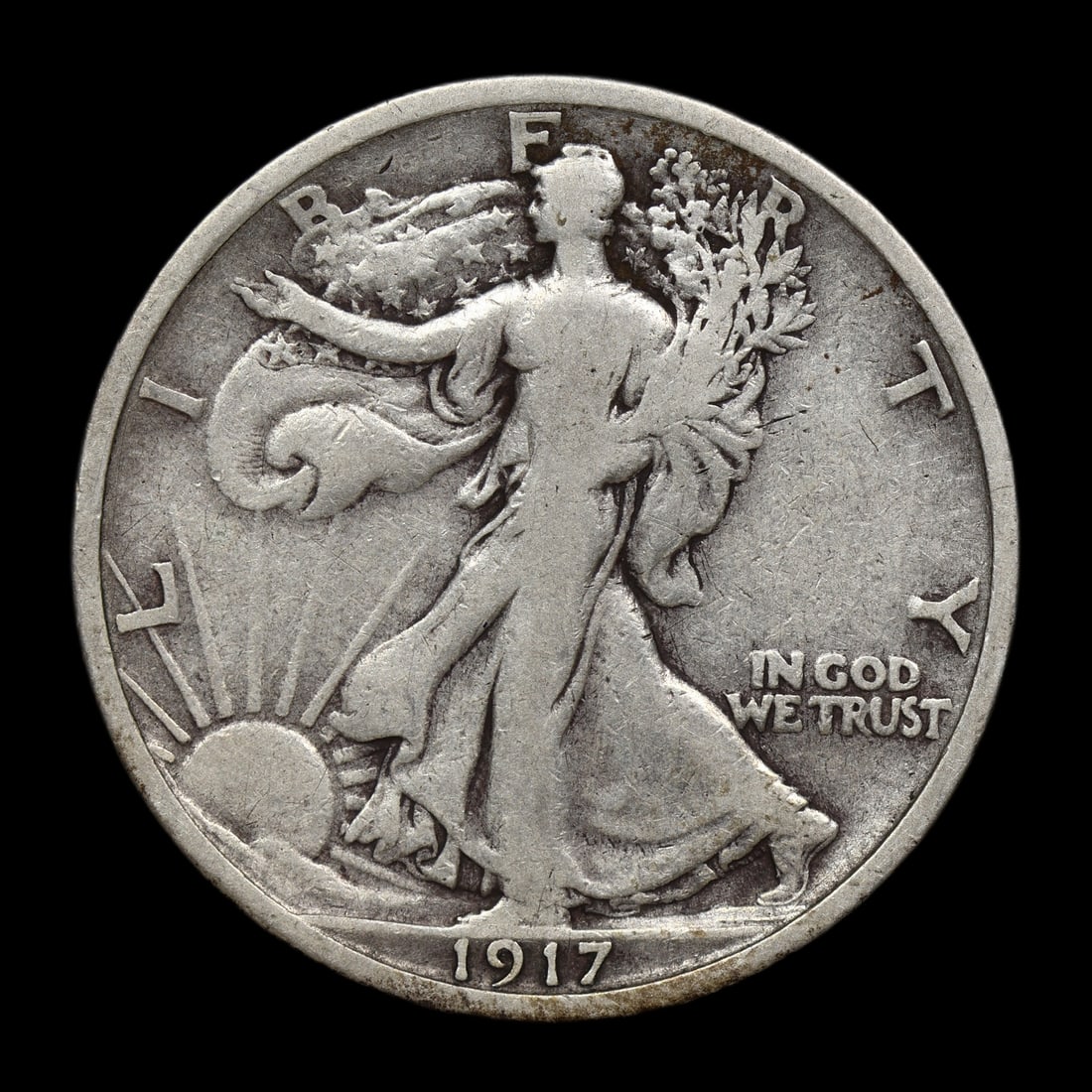 1917 D Walking Liberty Silver Half Reverse: 1917 D Walking Liberty Silver Half Reverse