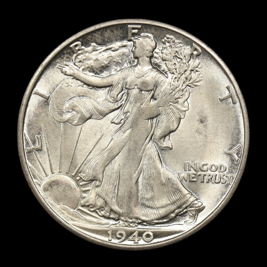 1940 S Walking Liberty Silver Half Dollar BU: 1940 S Walking Liberty Silver Half Dollar BU