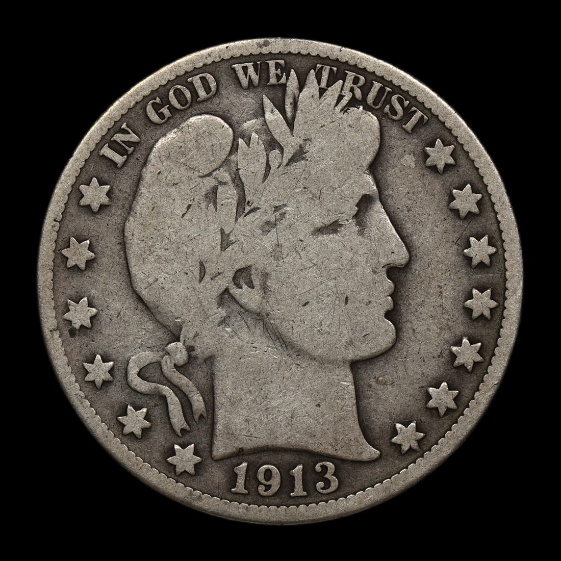 1913 S Barber Half Silver Dollar Better Date: 1913 S Barber Half Silver Dollar Better Date