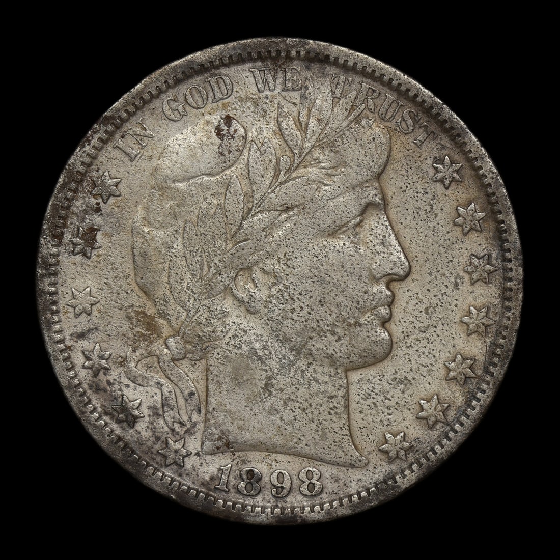 1898 S Barber Half Silver Dollar VF/XF Details (1 of 2)