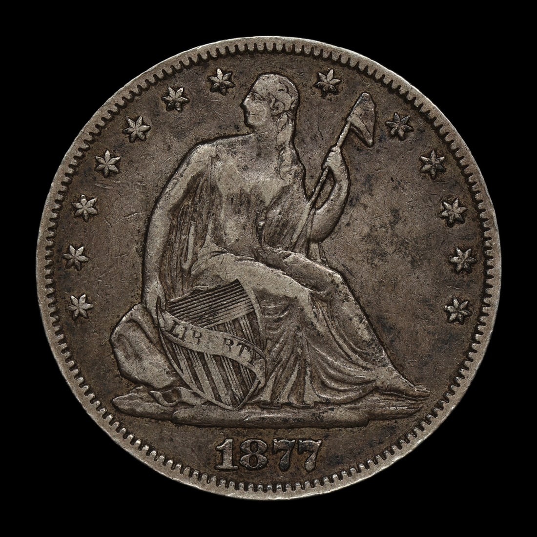 1877 Seated Liberty Half Dollar VF NICE!: 1877 Seated Liberty Half Dollar VF NICE!