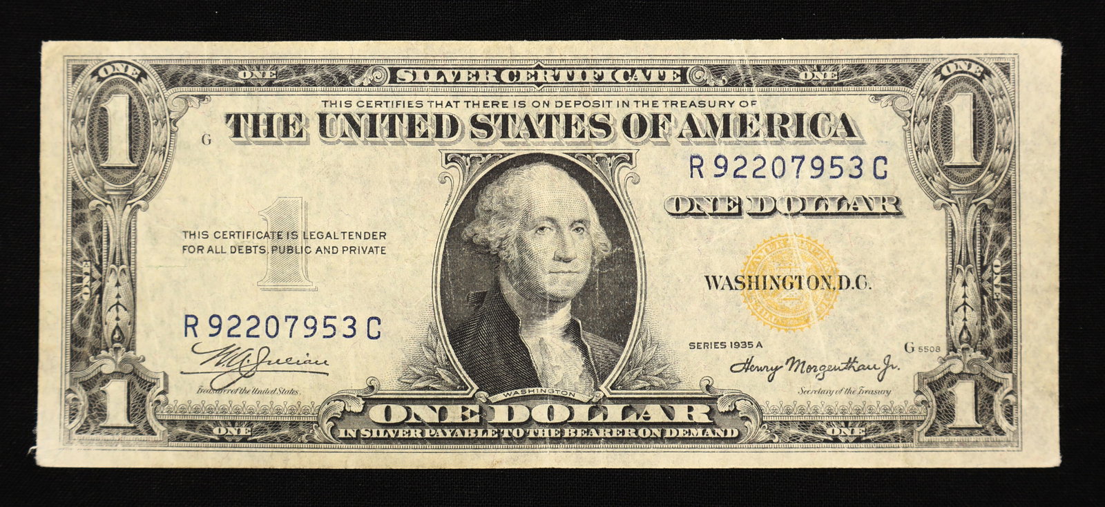 1935 A North Africa $1 One Dollar ERROR Note: Has folding errors on both sides. As well as ragged off center cut. Interesting time period and note!