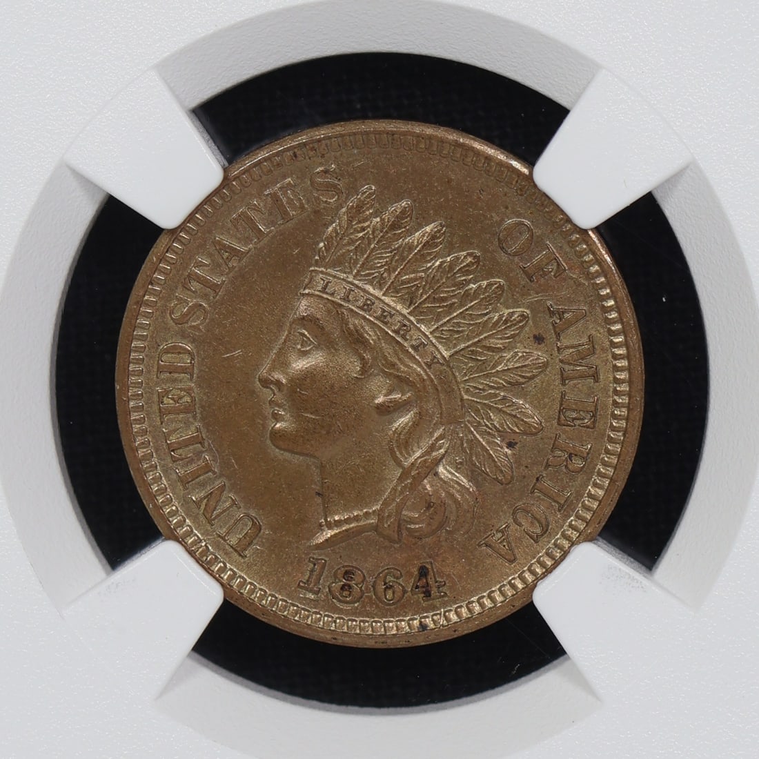 1864 / 1864 L Indian Head Cent NGC UNC RPD FS-2305: The 1864 L IHC is a prized colletor coin. Add to that a dramatic repunched date that is intesnely uncommon in high grades and a difficult to photograph, but RB finish you create a show worthy piece fo
