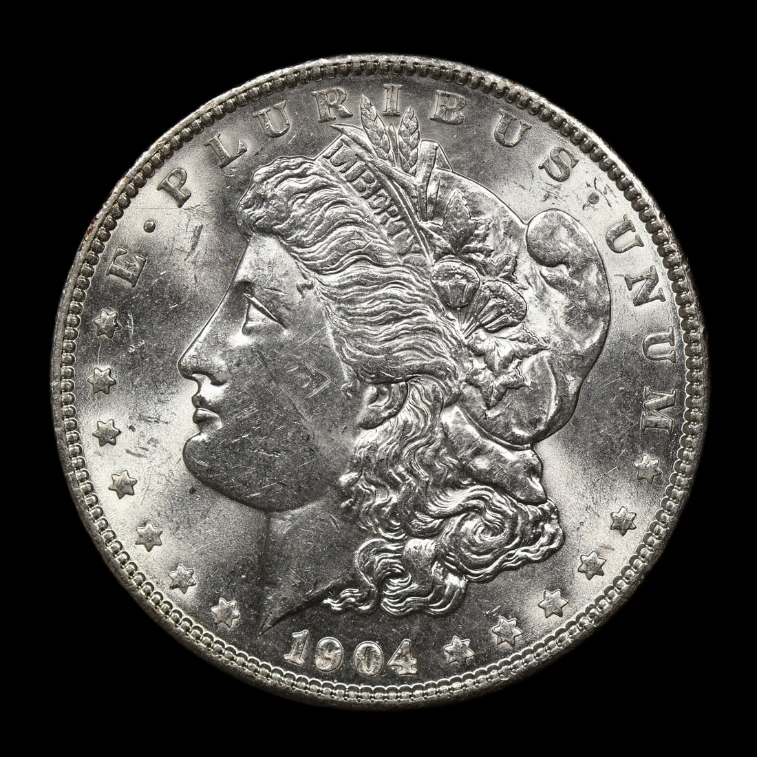 1904 P Morgan Silver Dollar BU Better Date: We hardly ever see 1904 Philly in any condition. Let alone uncirculated! Don't miss this one!