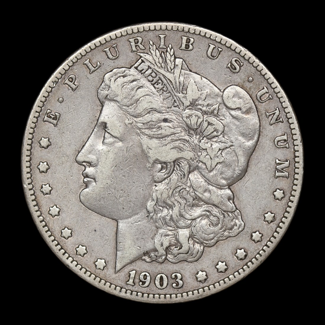 1903 S Morgan Silver Dollar VF+/XF KEY DATE: Extremely tough Morgan to find with a very low mintage of about 1.2 million. This example has significant remaining detial and nicely cirulated look.