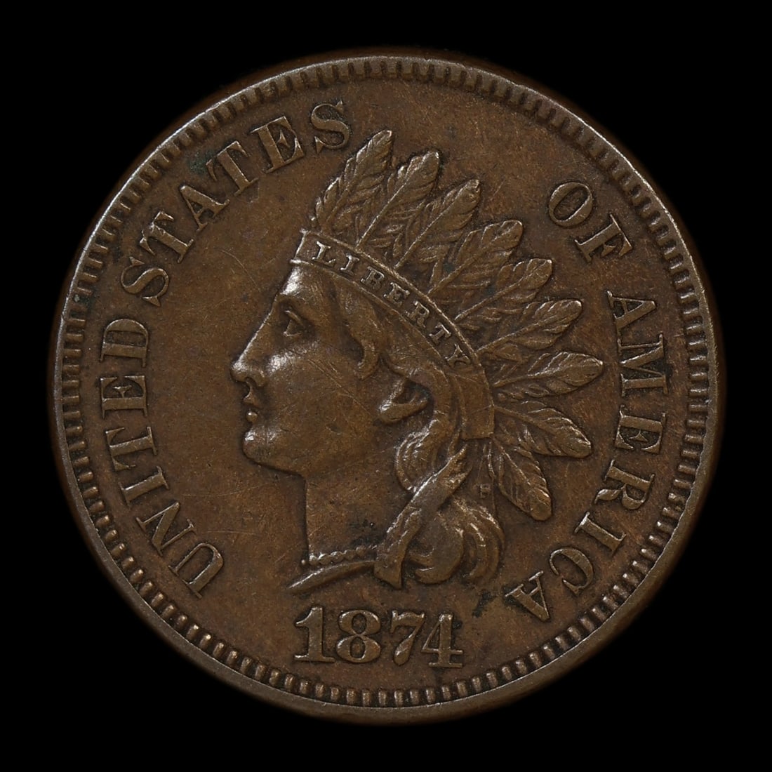 1874 Indian Head Cent Penny Better Date (1 of 2)