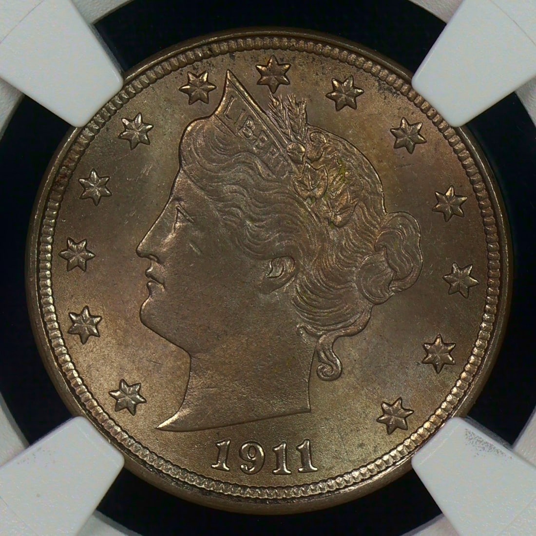 1911 Liberty V-Nickel NGC MS-62: 1911 Liberty V-Nickel NGC MS-62