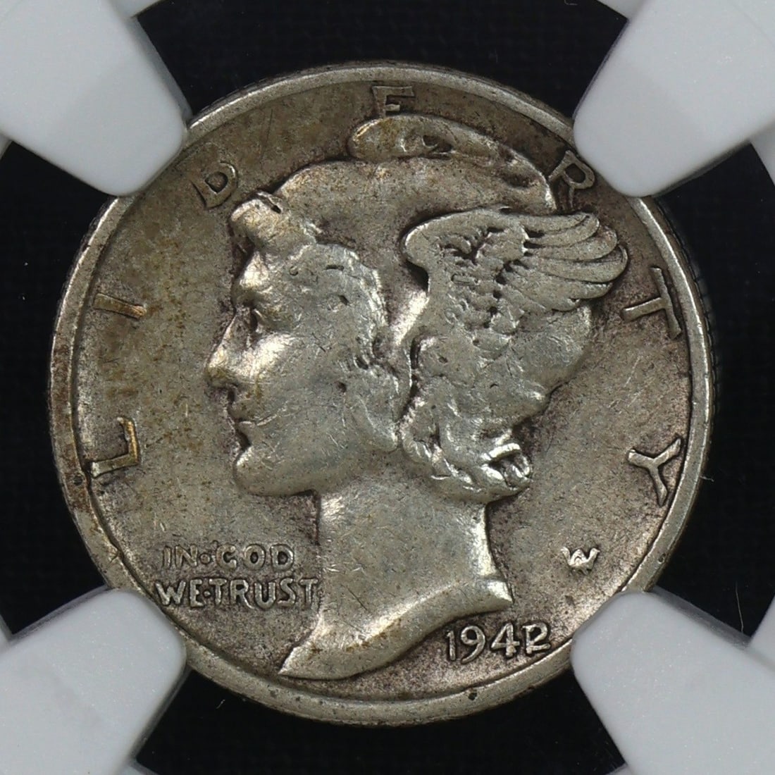 1942/41 Mercury Dime NGC VF-35 KEY VARIETY WOW: One of the most prized and soght after varities in all of US coin collecting. Bold and clear!