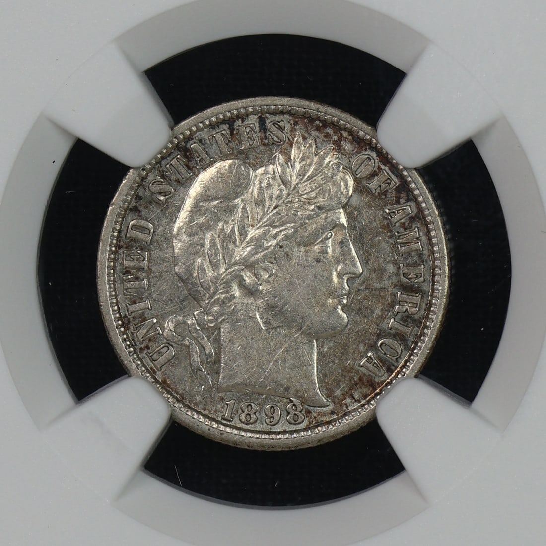 1898 S Barber Silver Dime NGC AU-53 Better Date: 1898 S Barber Silver Dime NGC AU-53 Better Date
