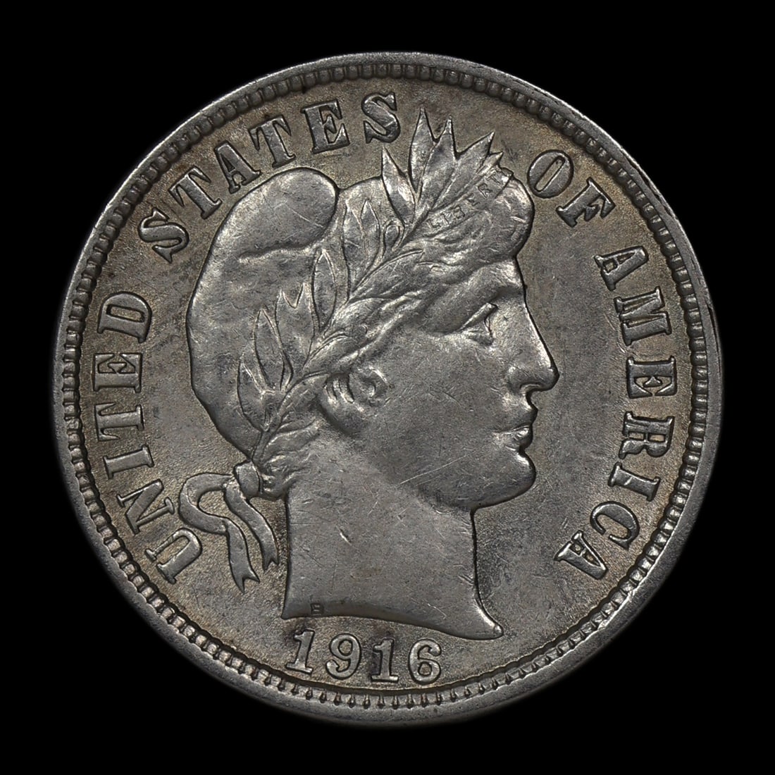 1916 S Barber Silver Dime FINAL YEAR BEAUTY (1 of 2)