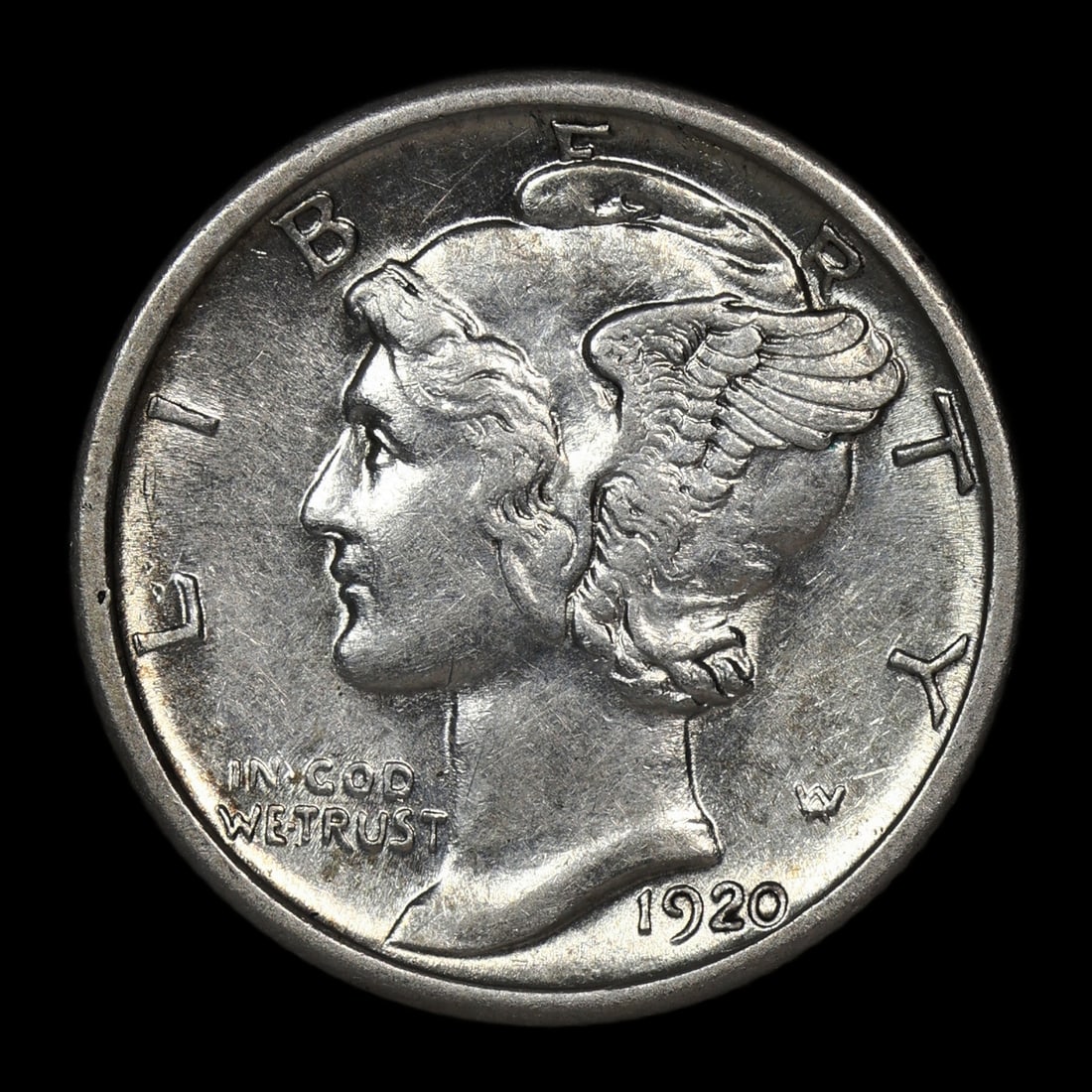 1920 S Mercury Silver Dime AU Better Date: 1920 S Mercury Silver Dime AU Better Date