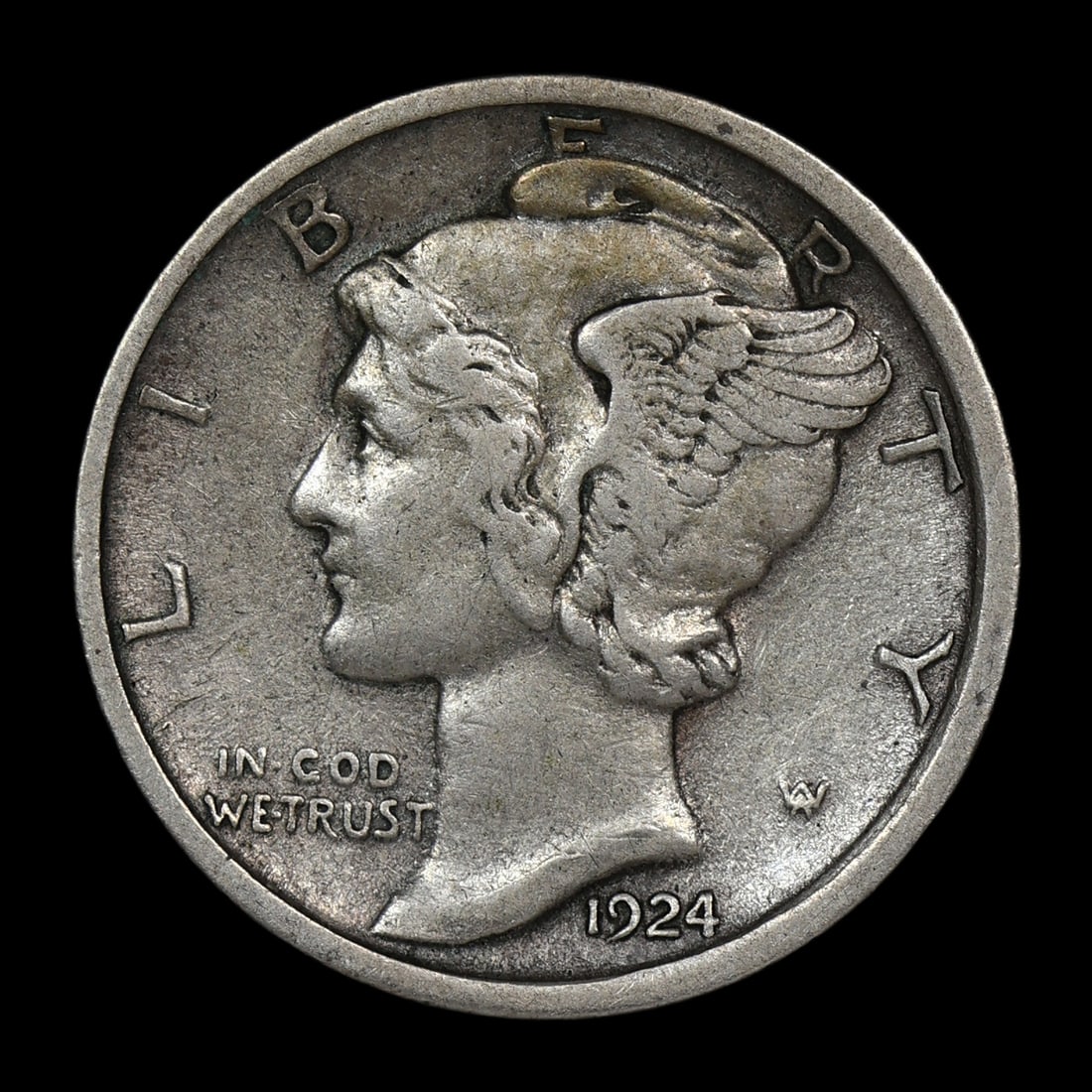 1924 D Mercury Silver Dime XF/AU Better Date (1 of 2)