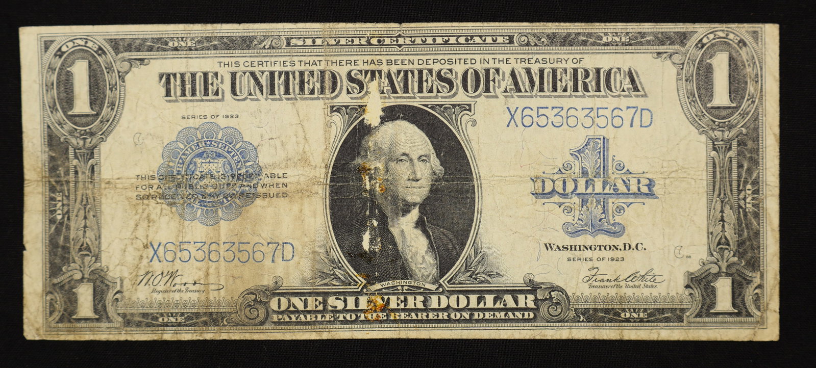 1923 $1 Horse Blanket Silver Certificate Currency (1 of 2)