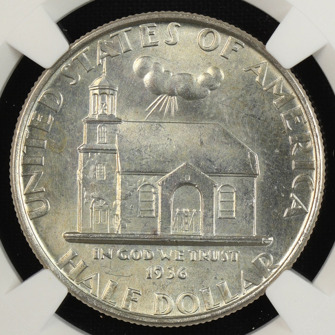 1936 Delaware Silver Commem Half 50c NGC UNC: 1936 Delaware Silver Commem Half 50c NGC UNC