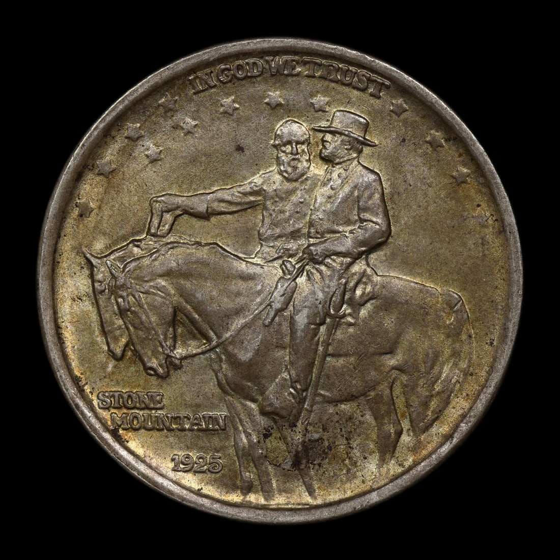1925 Stone Mountain Commem Silver Half BU: Nice rustic toning!