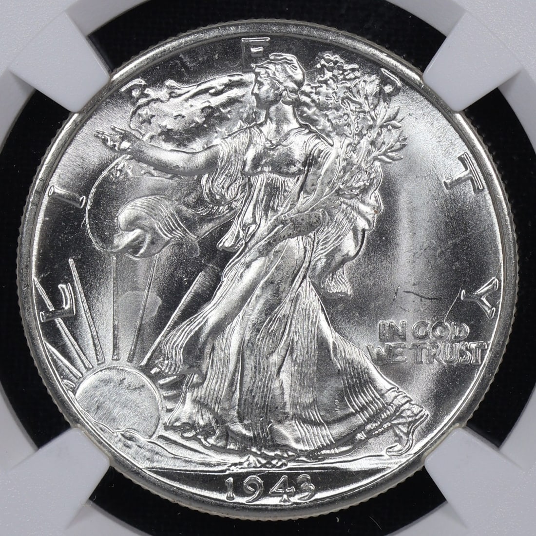 1943 D Walking Liberty Half Dollar NGC MS-65: 1943 D Walking Liberty Half Dollar NGC MS-65