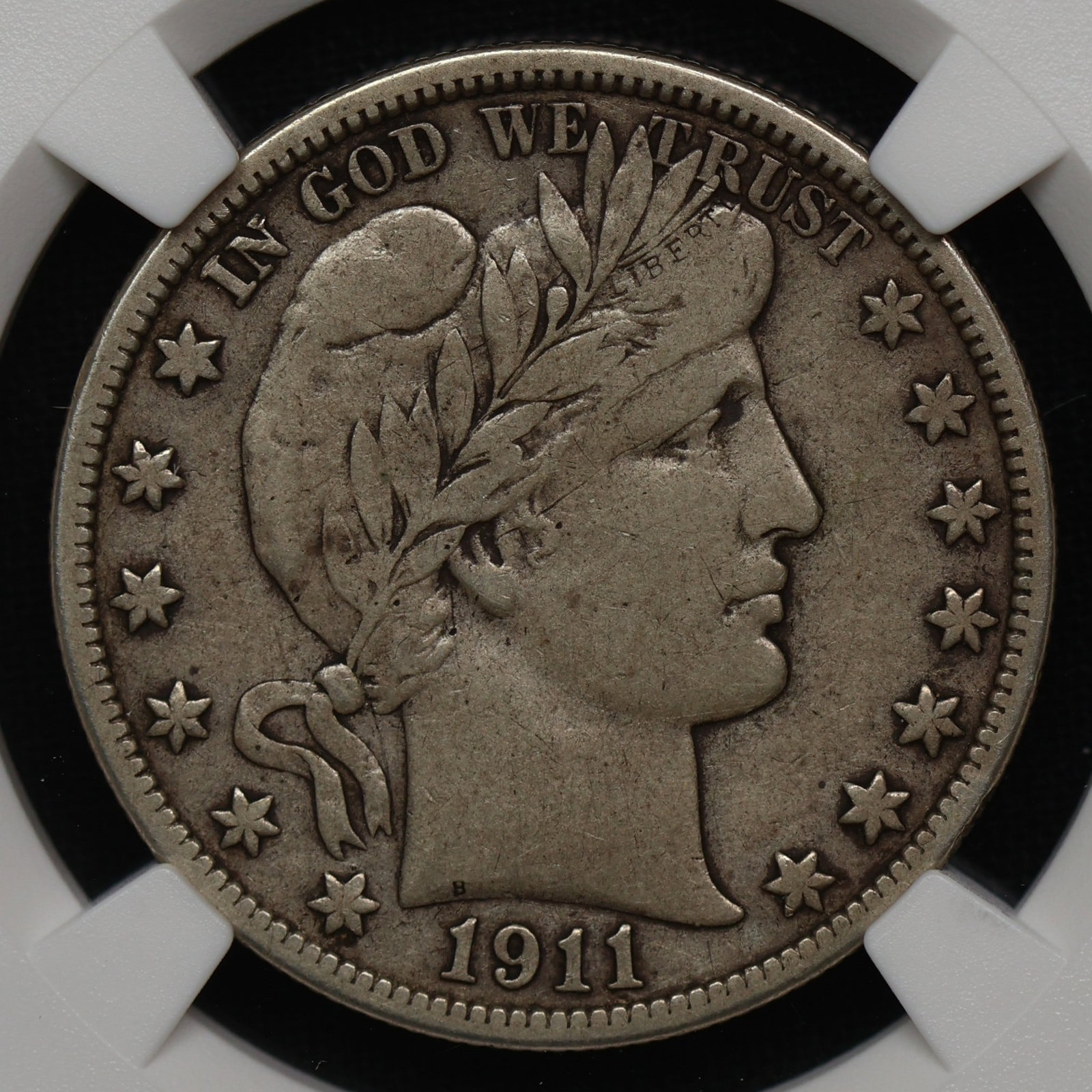 1911 D Barber Half Silver Dollar NGC F-12: 1911 D Barber Half Silver Dollar NGC F-12