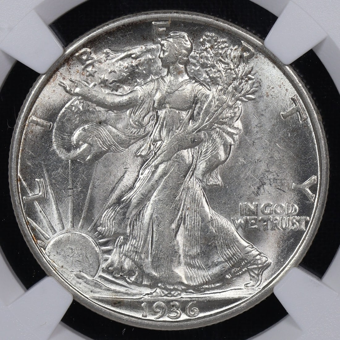 1936 D Walking Liberty Half Dollar NGC AU-58: 1936 D Walking Liberty Half Dollar NGC AU-58