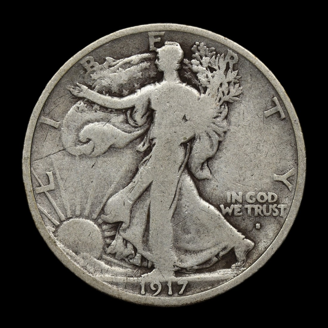 1917 S Walking Liberty Half Obverse RARE: 1917 S Walking Liberty Half Obverse RARE