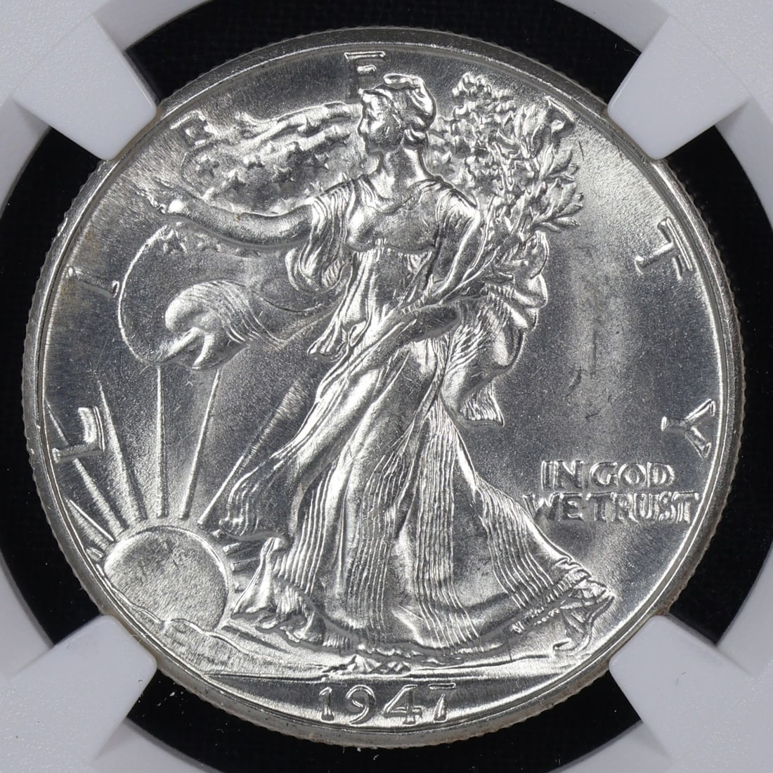 1947 D Walking Liberty Half Dollar NGC MS-62: 1947 D Walking Liberty Half Dollar NGC MS-62