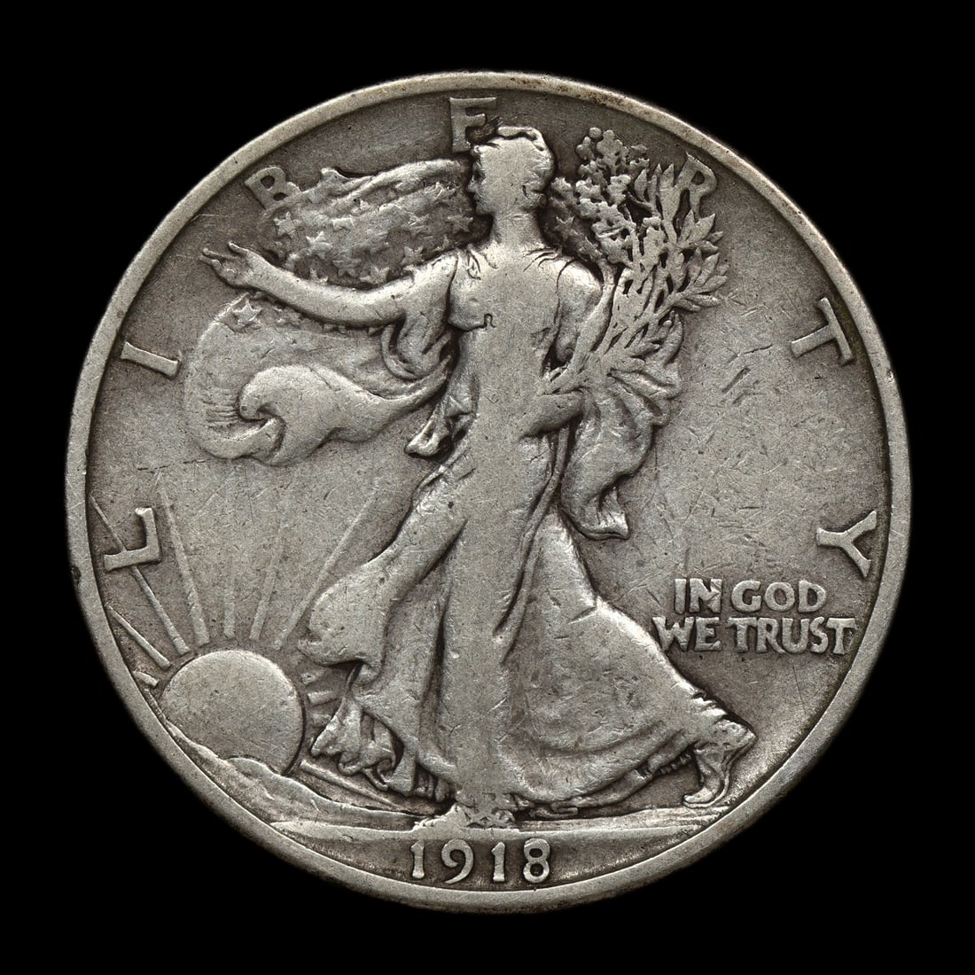 1918 S Walking Liberty Silver Half Dollar (1 of 2)