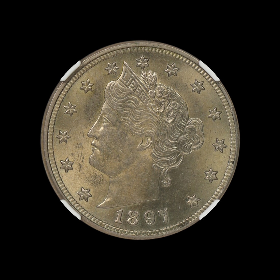 1897 Liberty V Nickel NGC MS 62: (ECRM) 1897 Liberty V Nickel NGC MS 62