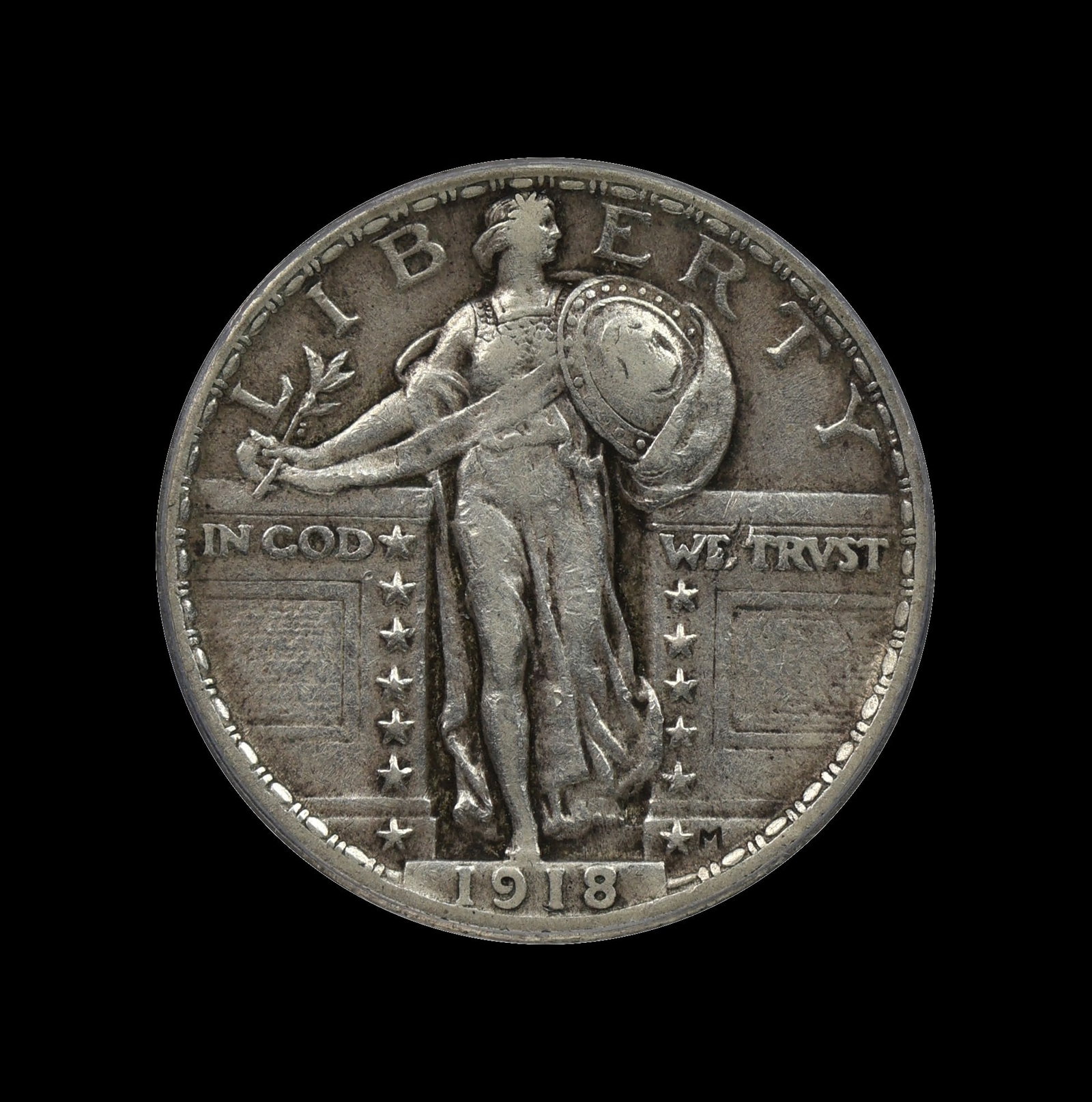 1918 Standing Liberty Silver Quarter ICG XF 40: (MMDS) 1918 Standing Liberty Silver Quarter ICG XF 40