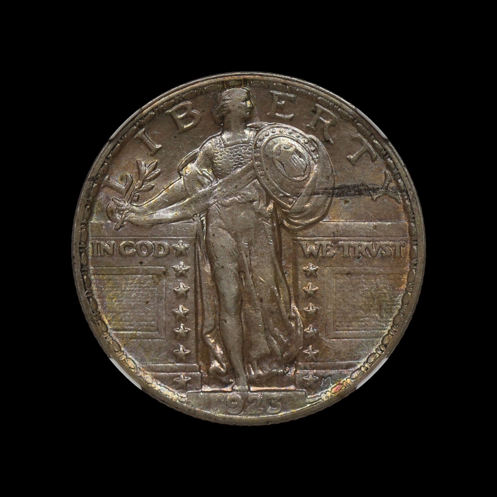 1923 Standing Liberty Quarter NGC MS 62 TONED: (WPWE) 1923 Standing Liberty Quarter NGC MS 62 TONED