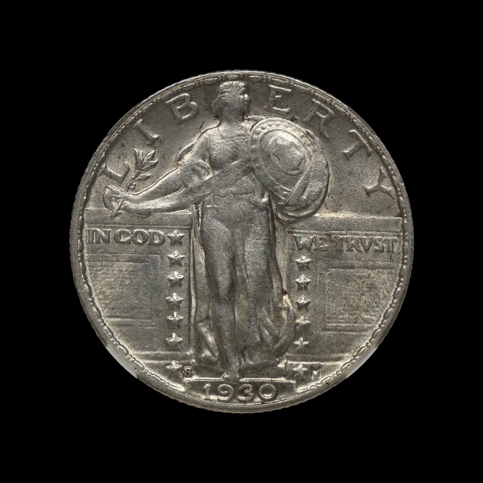 1930 S Standing Liberty Silver Quarter NGC AU 55 (1 of 4)