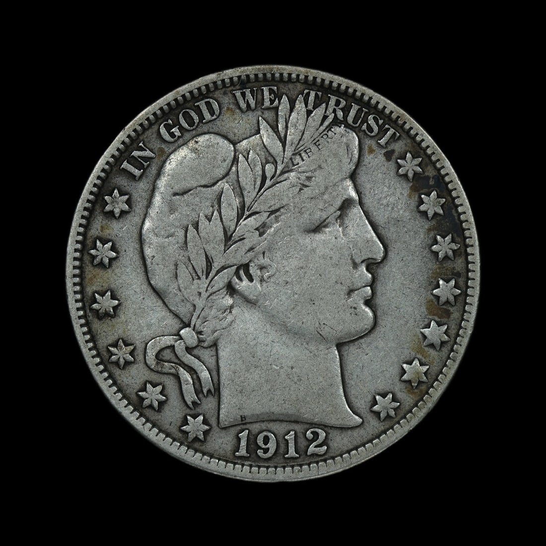 1912 D Barber Silver Half Dollar F/VF (1 of 2)