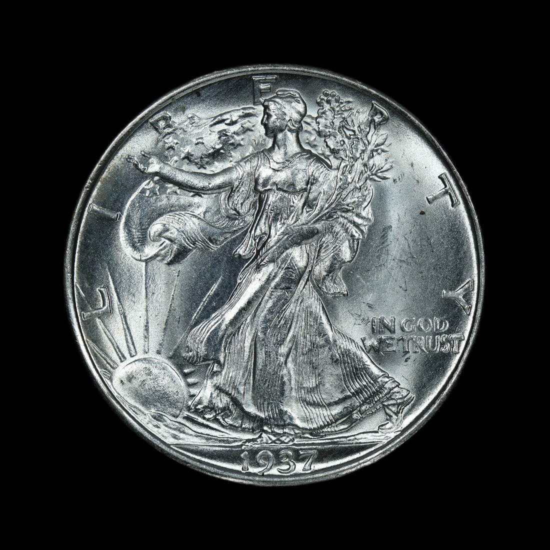 1937 D Walking Liberty Half Dollar GEM BU (1 of 2)