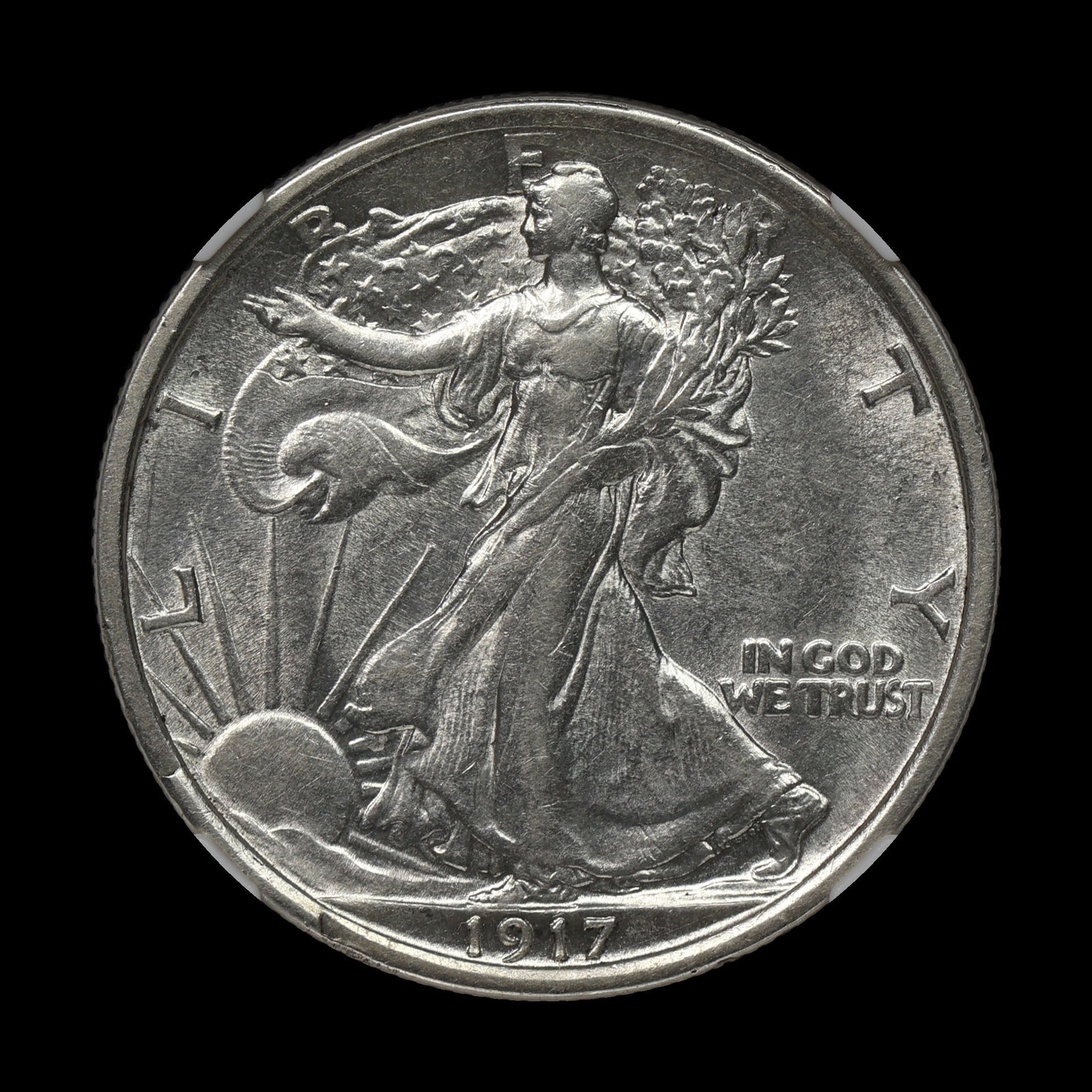 1917 D Rev Walking Liberty Half NGC AU 55 BIG COIN (1 of 4)
