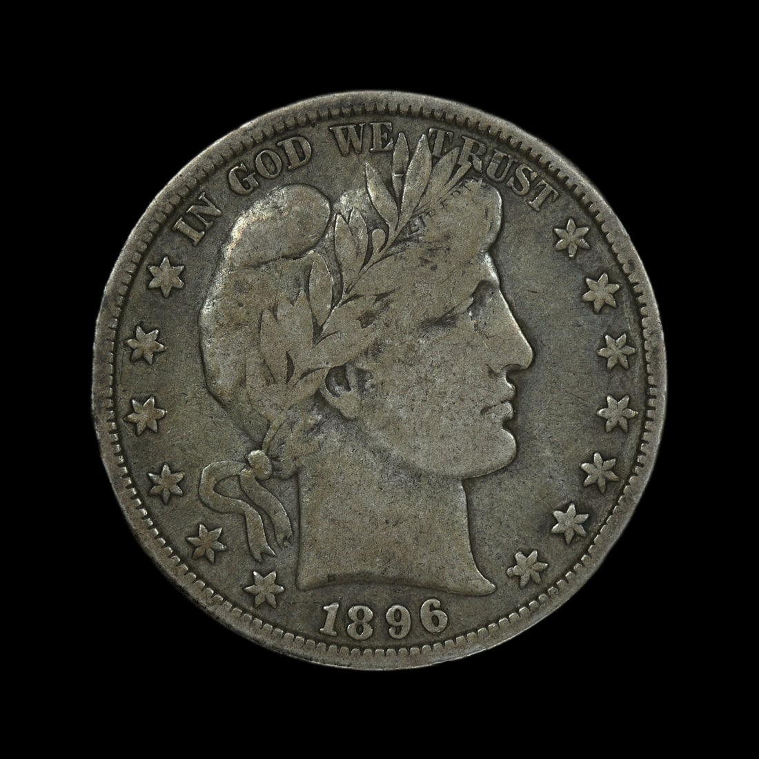 1896 Barber Silver Half Dollar F/VF Better Date: (AOIE) 1896 Barber Silver Half Dollar F/VF Better Date