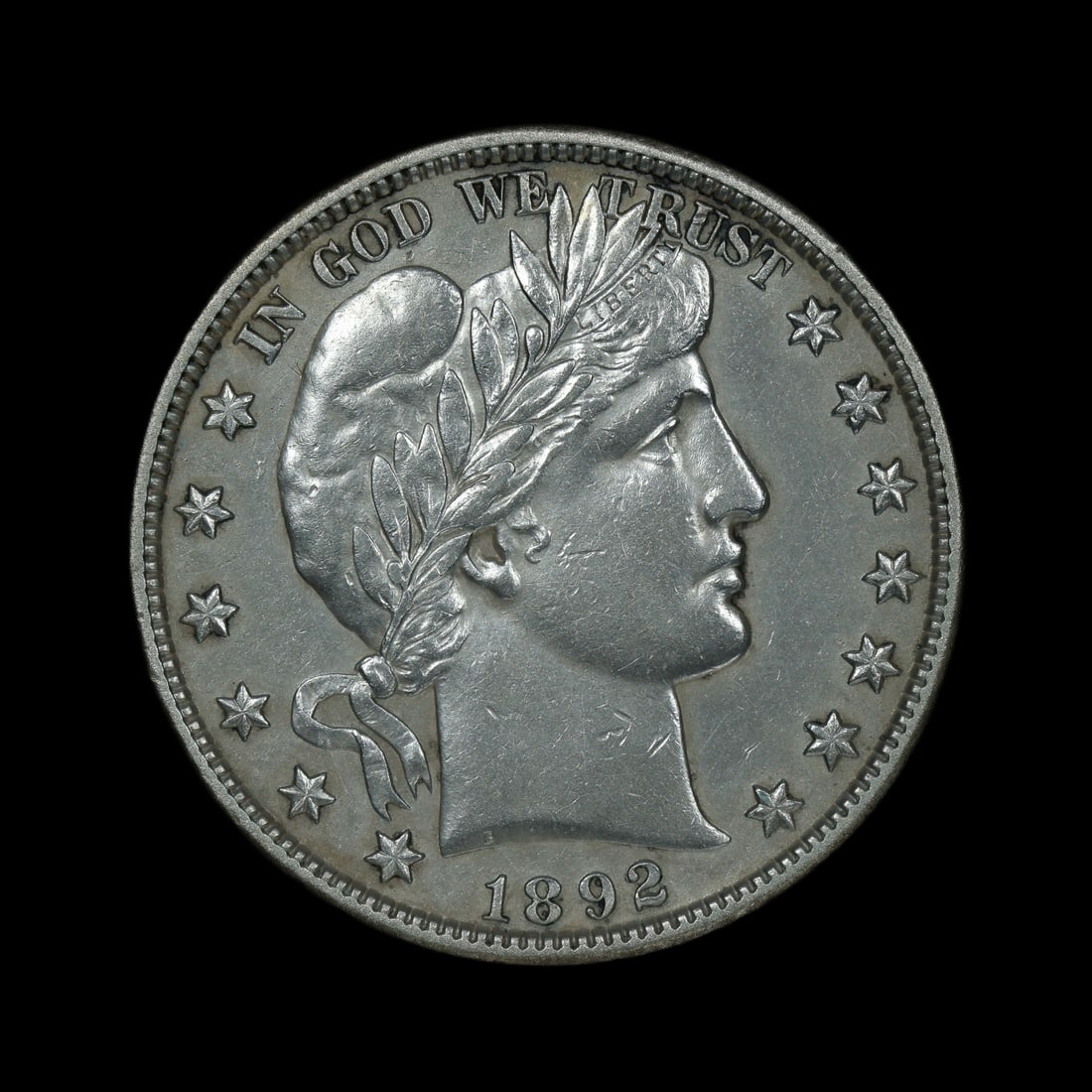 1892 S Barber Half Dollar UNC Details FIRST YEAR: (MWQS) Difficult coin to find uncirculated. Only a light cleaning keeps this from being a super star! First year of production on the Barber series!