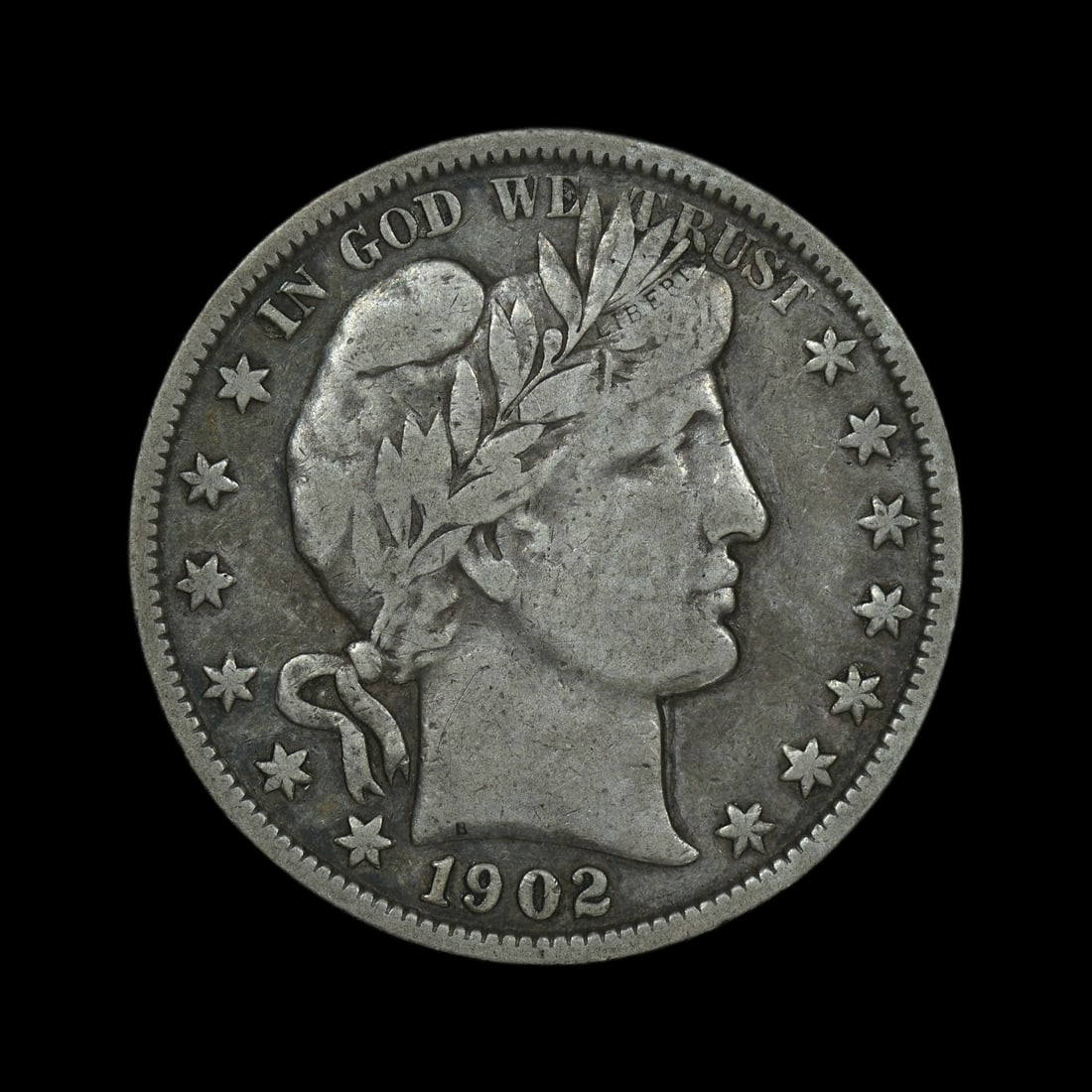 1902 Barber Silver Half Dollar VF: (ACOQ) 1902 Barber Silver Half Dollar VF