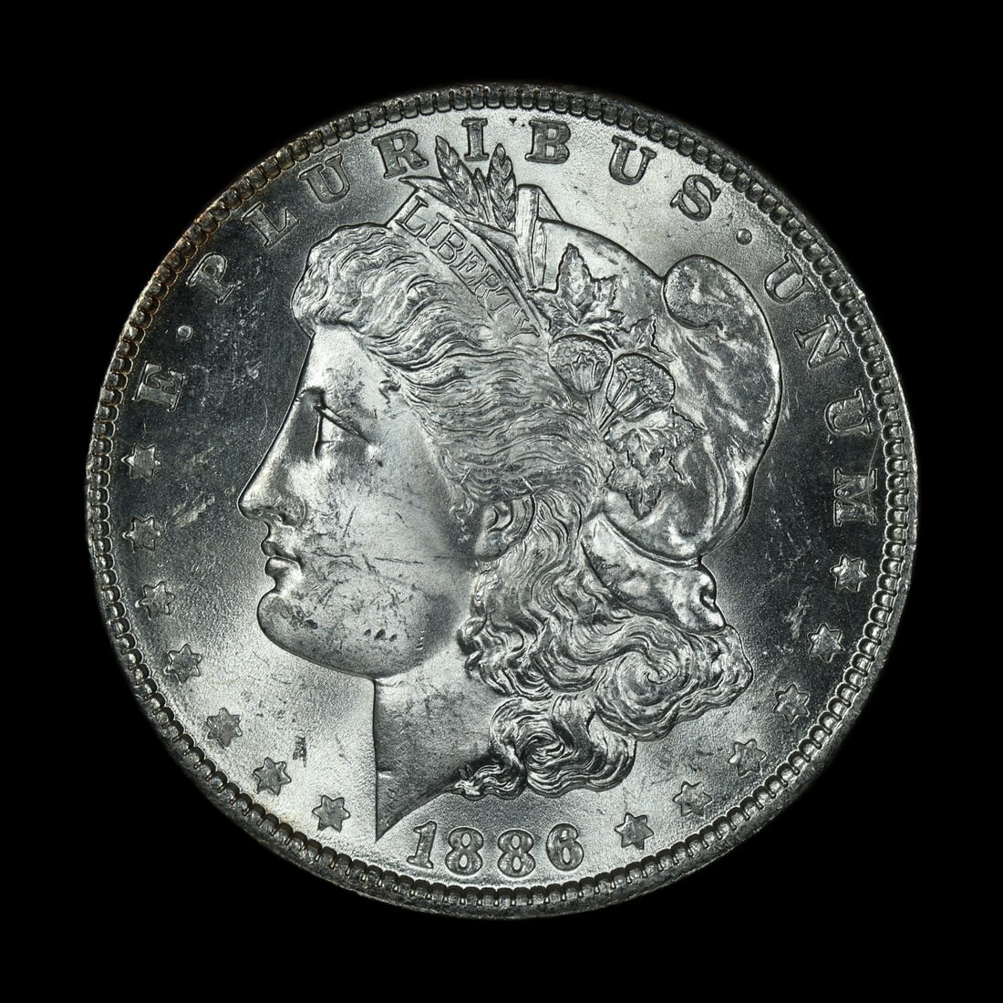 1886 Morgan Silver Dollar BU+: (UBIP) 1886 Morgan Silver Dollar BU+
