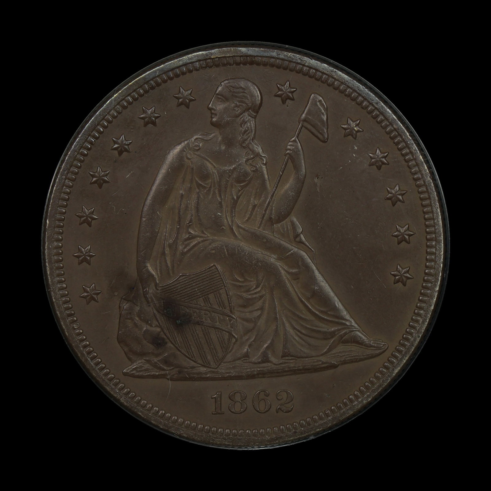 1862 Seated Liberty Silver Dollar AU+ CIVIL WAR (1 of 4)