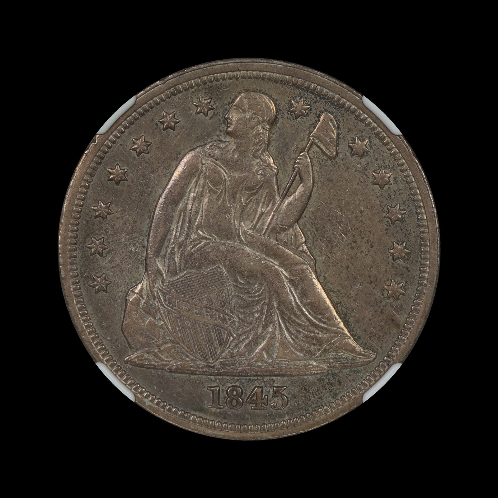 1845 Seated Liberty Silver Dollar NGC AU Details (1 of 4)