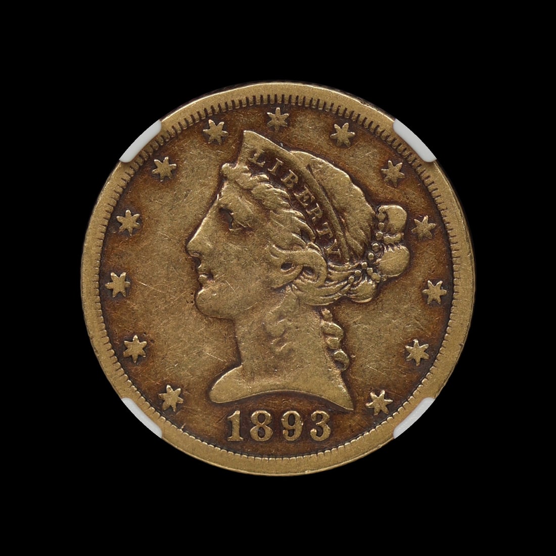 1893 CC $5 GOLD Half Eagle NGC VF 30: (ELEX) Please note credit cards will no longer be accepted for ANY gold purchases.