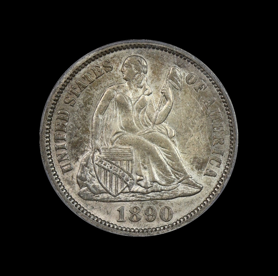 1890 Seated Liberty Silver Dime ICG MS 61 BEAUTY: (PVHY) 1890 Seated Liberty Silver Dime ICG MS 61 BEAUTY