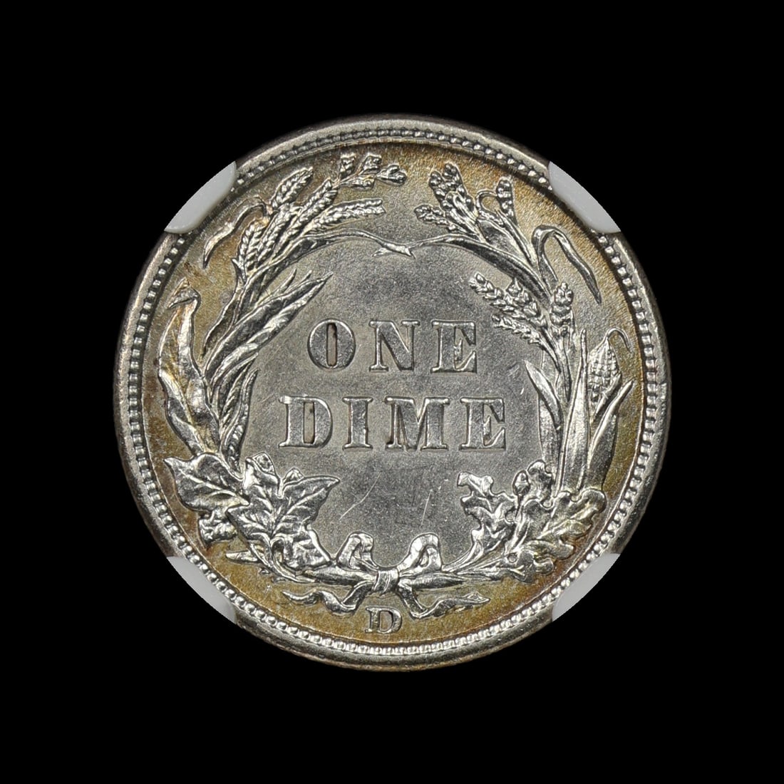 1908 D Barber Silver Dime NGC UNC ERROR SLAB - 2