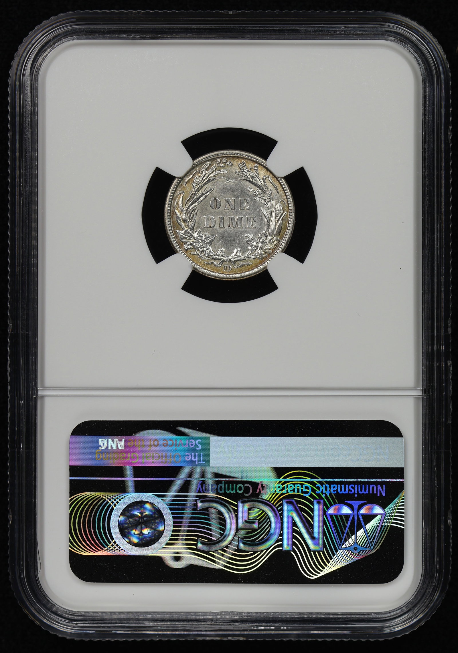 1908 D Barber Silver Dime NGC UNC ERROR SLAB - 4